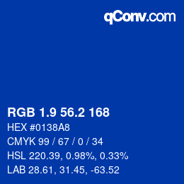 カラーコード: RGB 1.9 56.2 168 | qconv.com