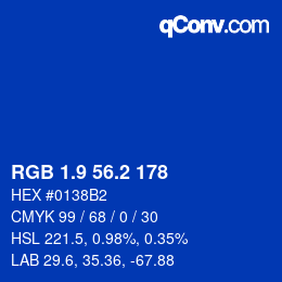 カラーコード: RGB 1.9 56.2 178 | qconv.com