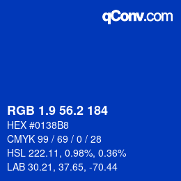 カラーコード: RGB 1.9 56.2 184 | qconv.com