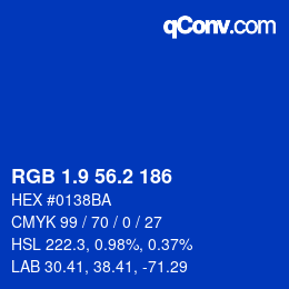 カラーコード: RGB 1.9 56.2 186 | qconv.com