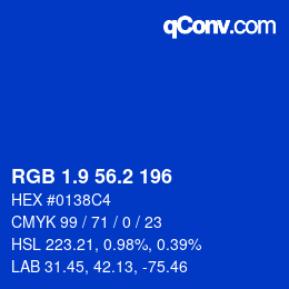 カラーコード: RGB 1.9 56.2 196 | qconv.com