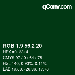 カラーコード: RGB 1.9 56.2 20 | qconv.com