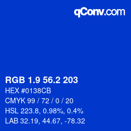 カラーコード: RGB 1.9 56.2 203 | qconv.com