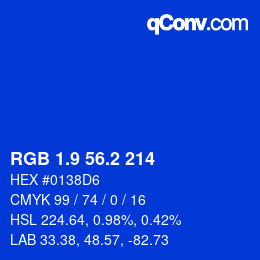 カラーコード: RGB 1.9 56.2 214 | qconv.com