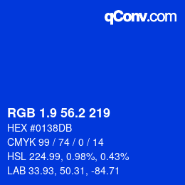 カラーコード: RGB 1.9 56.2 219 | qconv.com