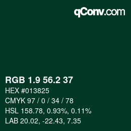 カラーコード: RGB 1.9 56.2 37 | qconv.com
