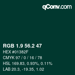 Color code: RGB 1.9 56.2 47 | qconv.com
