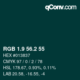 カラーコード: RGB 1.9 56.2 55 | qconv.com