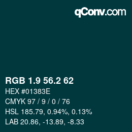 カラーコード: RGB 1.9 56.2 62 | qconv.com
