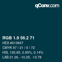 Color code: RGB 1.9 56.2 71 | qconv.com