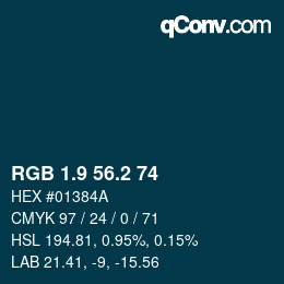Color code: RGB 1.9 56.2 74 | qconv.com