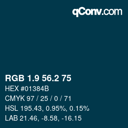 Color code: RGB 1.9 56.2 75 | qconv.com