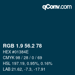 Color code: RGB 1.9 56.2 78 | qconv.com