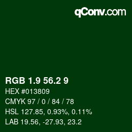 カラーコード: RGB 1.9 56.2 9 | qconv.com