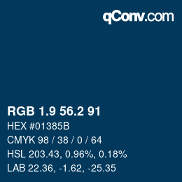 Color code: RGB 1.9 56.2 91 | qconv.com