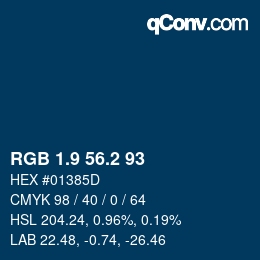Color code: RGB 1.9 56.2 93 | qconv.com