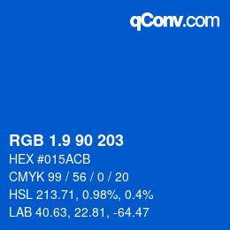 カラーコード: RGB 1.9 90 203 | qconv.com