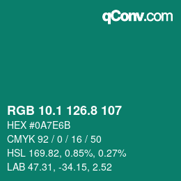 Color code: RGB 10.1 126.8 107 | qconv.com