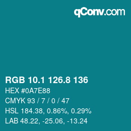 Color code: RGB 10.1 126.8 136 | qconv.com