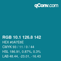 Farbcode: RGB 10.1 126.8 142 | qconv.com