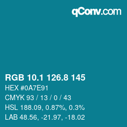 Color code: RGB 10.1 126.8 145 | qconv.com