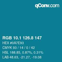 Color code: RGB 10.1 126.8 147 | qconv.com