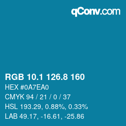 Color code: RGB 10.1 126.8 160 | qconv.com