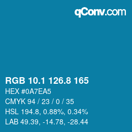 Color code: RGB 10.1 126.8 165 | qconv.com