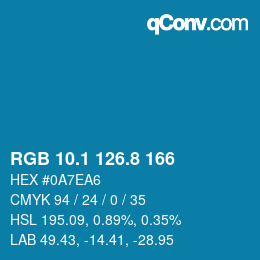 Color code: RGB 10.1 126.8 166 | qconv.com