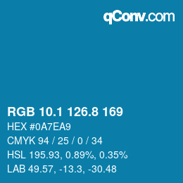 Color code: RGB 10.1 126.8 169 | qconv.com