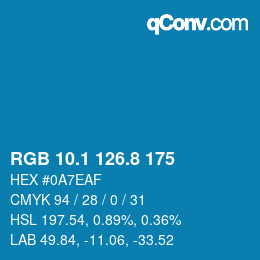 Color code: RGB 10.1 126.8 175 | qconv.com