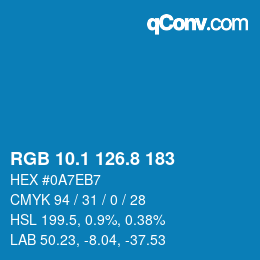 Color code: RGB 10.1 126.8 183 | qconv.com