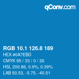 Color code: RGB 10.1 126.8 189 | qconv.com