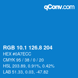 カラーコード: RGB 10.1 126.8 204 | qconv.com