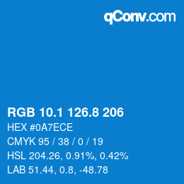 カラーコード: RGB 10.1 126.8 206 | qconv.com