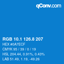 Color code: RGB 10.1 126.8 207 | qconv.com