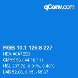 Color code: RGB 10.1 126.8 227 | qconv.com
