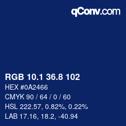 Color code: RGB 10.1 36.8 102 | qconv.com