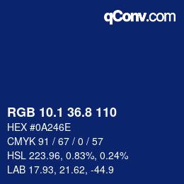 カラーコード: RGB 10.1 36.8 110 | qconv.com