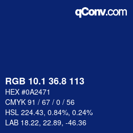Color code: RGB 10.1 36.8 113 | qconv.com