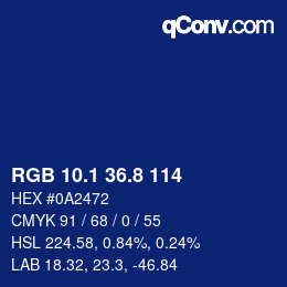 Color code: RGB 10.1 36.8 114 | qconv.com
