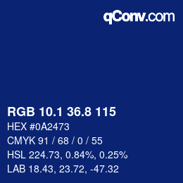 Color code: RGB 10.1 36.8 115 | qconv.com