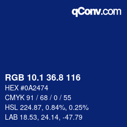 Color code: RGB 10.1 36.8 116 | qconv.com