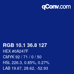 Color code: RGB 10.1 36.8 127 | qconv.com