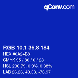 カラーコード: RGB 10.1 36.8 184 | qconv.com