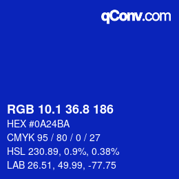 カラーコード: RGB 10.1 36.8 186 | qconv.com