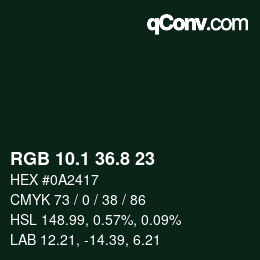 カラーコード: RGB 10.1 36.8 23 | qconv.com