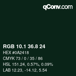 カラーコード: RGB 10.1 36.8 24 | qconv.com
