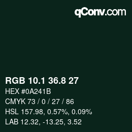 Color code: RGB 10.1 36.8 27 | qconv.com