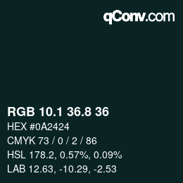 Color code: RGB 10.1 36.8 36 | qconv.com